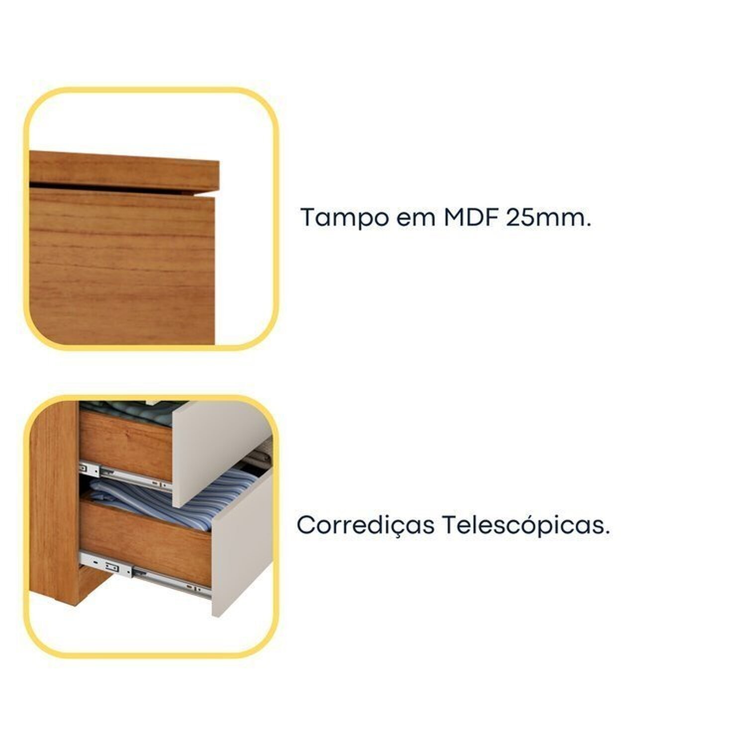 Guarda-roupa 6 Portas Portugal e Comoda 5 Gavetas Premium Espresso Móveis - 19