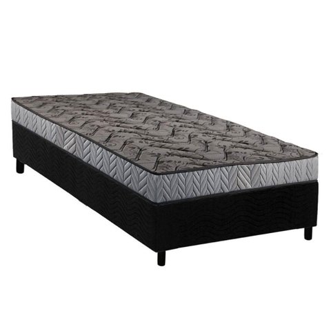 Conjunto Box Solteiro: Colchão Espuma Paropas Compact Ag 65 / D23 Royalle Rústico Prata + Base Crc