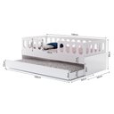 Ver imagem 3 de Cama Juvenil Lara Solteiro com Cama Auxiliar e 2 Colchões Branco - Baby Mobília