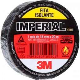 Fita Isolante 18mmx20m Imperial Silm Preta 3m - Dez / 10 - 2
