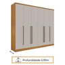 Guarda-roupa 6 Portas Portugal e Comoda 5 Gavetas Premium com Pés Espresso Móveis - 11