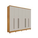 Ver imagem 4 de Guarda-Roupa 6 Portas Portugal e Comoda 5 Gavetas Premium com Pés Espresso Móveis Bege/Cinamomo/Off White