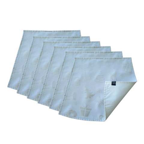 Jogo Americano Luxo Presente de Natal Prata Dupla face 6 UN