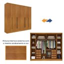 Ver imagem 7 de Quarto de Casal Guarda-Roupa 6 Portas Portugal e Cama Box Casal Monaco Espresso Móveis Bege/Cinamomo