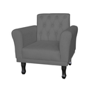 Ver imagem 1 de Poltrona Decorativa Pés Luis Vx para Recepção Classic Suede Cinza - Dl Decor