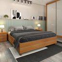 Ver imagem 3 de Quarto de Casal Guarda-Roupa 6 Portas Portugal e Cama Box Casal Queen Monaco Espresso Móveis Bege/Cinamomo