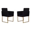 Ver imagem 1 de Kit 02 Poltronas para Recepção e Sala de Estar Klara Suede - Preto