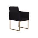 Ver imagem 2 de Kit 02 Poltronas para Recepção e Sala de Estar Klara Suede - Preto