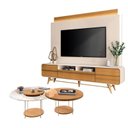 Ver imagem 2 de Estante Home Theater Nobre Off White Cinamomo e Kit Mesa de Centro Sky Cinamomo – Hb Móveis
