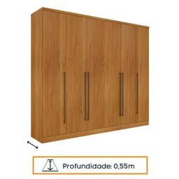Guarda-roupa 6 Portas Portugal e Comoda 5 Gavetas Premium Espresso Móveis - 11