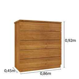 Guarda-roupa 6 Portas Portugal e Comoda 5 Gavetas Premium Espresso Móveis - 17