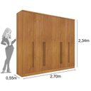 Ver imagem 5 de Guarda-Roupa 6 Portas Portugal e Comoda 4 Gavetas Chicago Espresso Móveis Bege/Cinamomo