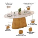 Ver imagem 4 de Mesa de Jantar 8 Lugares Orgânica Elipse Tampo com Vidro 218cm Degas D05 Cedro Off White - Lyam Deco