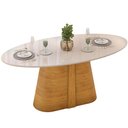 Ver imagem 7 de Mesa de Jantar 8 Lugares Orgânica Elipse Tampo com Vidro 218cm Degas D05 Cedro Off White - Lyam Deco