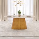 Ver imagem 6 de Mesa de Jantar 8 Lugares Orgânica Elipse Tampo com Vidro 218cm Degas D05 Cedro Off White - Lyam Deco