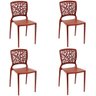 Conjunto 4 Cadeiras Tramontina Joana em Polipropileno e Fibra de Vidro Terracota 92058242 - 1