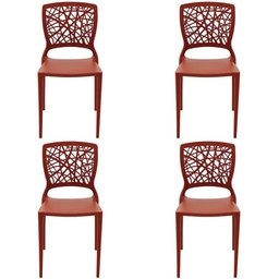 Conjunto 4 Cadeiras Tramontina Joana em Polipropileno e Fibra de Vidro Terracota 92058242 - 2