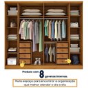 Ver imagem 7 de Guarda-Roupa 6 Portas Portugal e Comoda 4 Gavetas Chicago com Pés Espresso Móveis Bege/Cinamomo