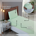 Ver imagem 6 de Kit Jogo de Lençol Solteiro 3 Peças 300 Fios Algodão Infantil com Elástico:verde Bebe