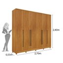 Ver imagem 5 de Guarda-roupa 6 Portas Portugal e Comoda 5 Gavetas Premium com Pés Espresso Móveis