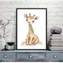 Ver imagem 1 de Quadro Arte Infantil Girafinha 24x18cm:moldura Branca