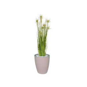 Planta Árvore Artificial Grass Com Flor 90 cm Kit + Vaso S. Bege 30 cm