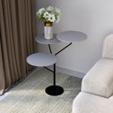 Ver imagem 1 de Mesa Lateral de Canto Trieste 100% MDF 65cm x 57cm x 57 cm Cinza