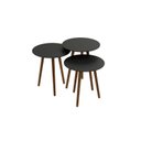 Ver imagem 2 de Trio Mesa Lateral de Canto 100% MDF 56cm x 45cm x 45cm Preto