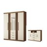 Kit Guarda Roupa Espelho e Cômoda Denver Jatoba Areia - 1