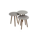 Ver imagem 2 de Trio Mesa Lateral de Canto 100% MDF 56cm x 45cm x 45cm Cinza