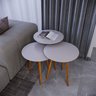 Trio Mesa Lateral de Canto 56cm X 45cm X 45cm - 1