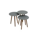 Ver imagem 2 de Trio Mesa Lateral de Canto 100% MDF 56cm x 45cm x 45cm Cinza
