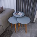 Ver imagem 1 de Trio Mesa Lateral de Canto 100% MDF 56cm x 45cm x 45cm Cinza