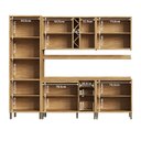 Ver imagem 5 de Armário de Cozinha Completa Modulada 5 Peças 13 Portas com Vidro e Tampo 100% MDF Barbados Espresso Móveis Bege/Amêndoa/Off White