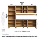 Ver imagem 4 de Armário de Cozinha Completa Modulada 5 Peças 13 Portas com Vidro e Tampo 100% MDF Barbados Espresso Móveis Bege/Amêndoa/Off White