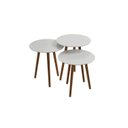 Ver imagem 2 de Trio Mesa Lateral de Canto 100% MDF 56cm x 45cm x 45cm Branco