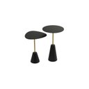 Ver imagem 2 de Conjunto Mesa Lateral de Canto Napoli Metal 100% MDF 65cm x 40cm x 40cm Preto
