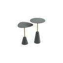 Ver imagem 2 de Conjunto Mesa Lateral de Canto Napoli Metal 100% MDF 65cm x 40cm x 40cm Cinza