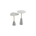 Ver imagem 2 de Conjunto Mesa Lateral de Canto Napoli Metal 100% MDF 65cm x 40cm x 40cm Branco