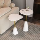 Ver imagem 1 de Conjunto Mesa Lateral de Canto Napoli Metal 100% MDF 65cm x 40cm x 40cm Branco
