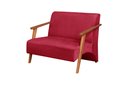 Ver imagem 1 de Poltrona Namoradeira Venus Braço Madeira Maciça Suede Unidecor Vermelho