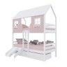Beliche Casinha Encantada com 02 Gavetas Kit Escada/ Escorregador Madeira Maciça Rosa/ Branco - 2