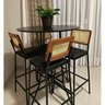Mesa Alta Bistrô Gabi Metal Redondo - Preto - 2