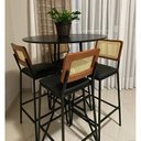 Ver imagem 2 de Mesa Alta Bistrô Gabi Metal Redondo - Preto