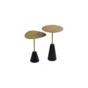 Ver imagem 2 de Conjunto Mesa Lateral de Canto Napoli Metal 100% MDF 65cm x 40cm x 40cm Marrom