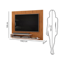 Ver imagem 5 de Painel Ripe com Ripado Decorativo e 2 Prateleira de 15mm - Freijó/off White Dj Móveis