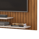 Ver imagem 3 de Painel Ripe com Ripado Decorativo e 2 Prateleira de 15mm - Freijó/off White Dj Móveis