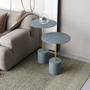 Ver imagem 1 de Conjunto Mesa Lateral de Canto Parma Metal 65cm X 40cm X 40 Cm