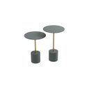 Ver imagem 2 de Conjunto Mesa Lateral de Canto Parma Metal 100% MDF 65cm x 40cm x 40 cm Cinza
