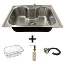 Ver imagem 1 de Cuba Pia Gourmet Aço Inox Escovado 50x40 C/ Acessórios